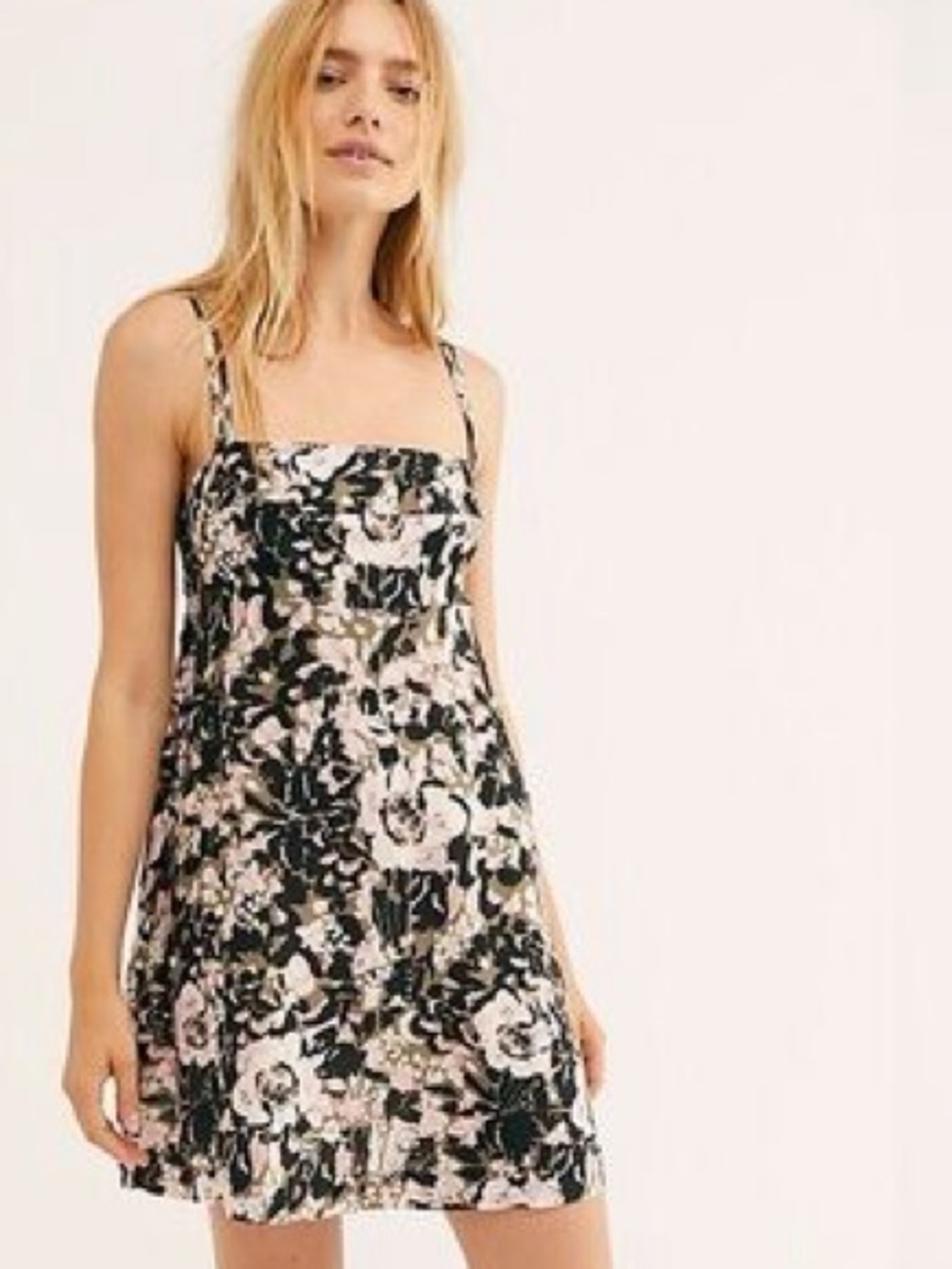 Free People SDR Floral Backless Strappy Mini Dress S Boho Feminine Coquette EUC